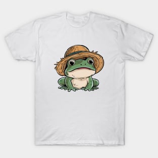 Cute Frog with Straw Hat T-Shirt